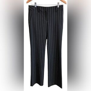 LOFT: Black and White Striped Marisa Trouser Pants (15” waist laid flat)